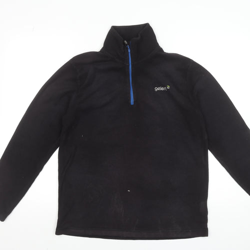 Gelert Mens Black Fleece 1/4 Zip High Neck Sweatshirt L