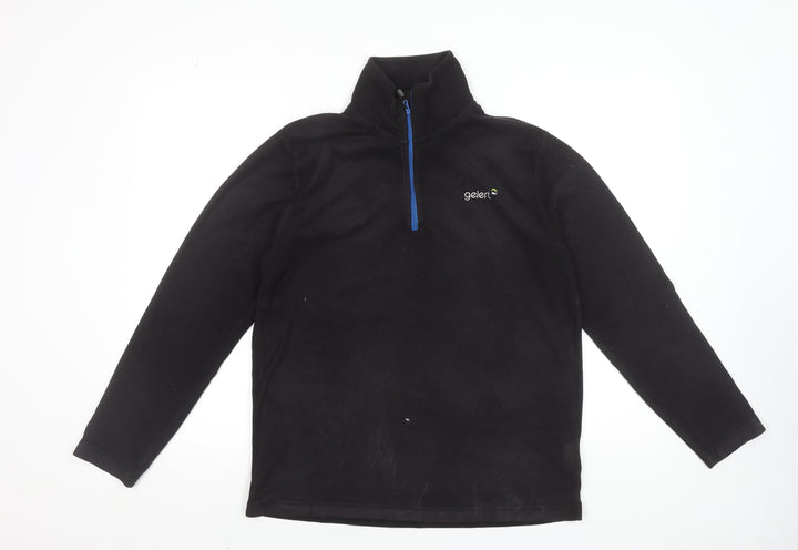 Gelert Mens Black Fleece 1/4 Zip High Neck Sweatshirt L