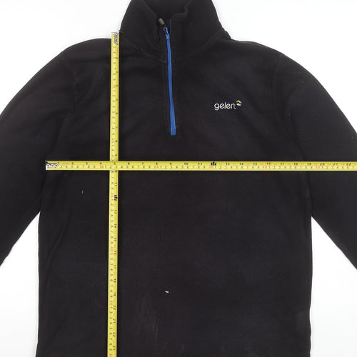 Gelert Mens Black Fleece 1/4 Zip High Neck Sweatshirt L