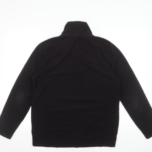 Gelert Mens Black Fleece 1/4 Zip High Neck Sweatshirt L