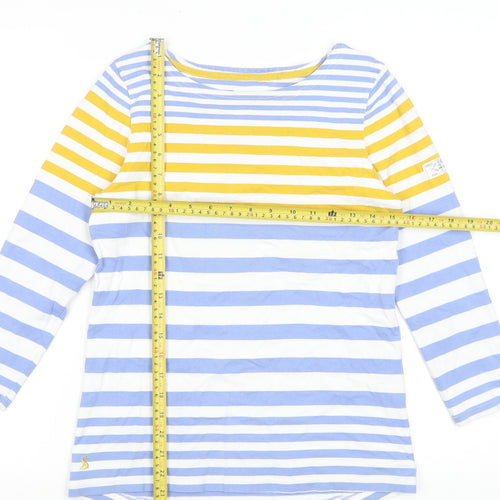 Joules Womens Multicoloured Striped 3/4 Sleeve Cotton T-Shirt Size 8