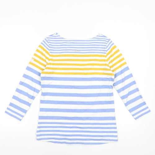 Joules Womens Multicoloured Striped 3/4 Sleeve Cotton T-Shirt Size 8