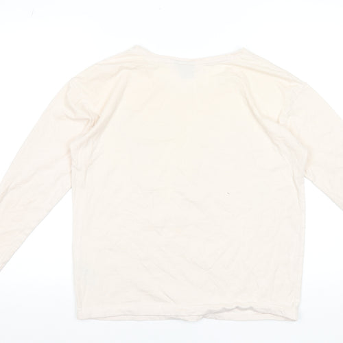 Disney Lady and the Tramp Beige Long Sleeve Nightshirt Women L Cotton