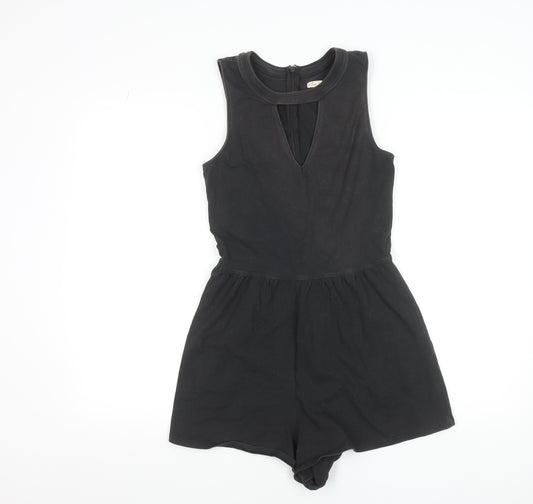 Hollister Women's Black Sleeveless Jersey Playsuit Size M