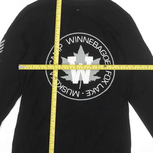 Camp Winnebagoe Men’s Black Long Sleeve Graphic Crew Neck T-Shirt Size M