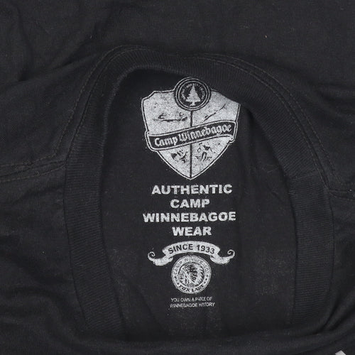 Camp Winnebagoe Men’s Black Long Sleeve Graphic Crew Neck T-Shirt Size M