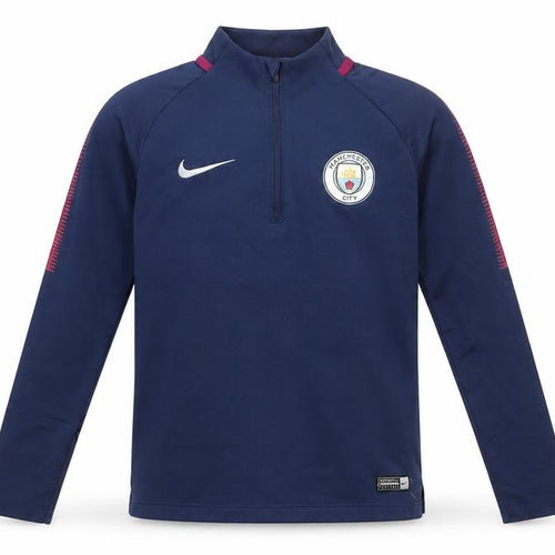 Nike Boys Blue Manchester City Dri-Fit 1/4 Zip Football Track Jacket 10-12 Years