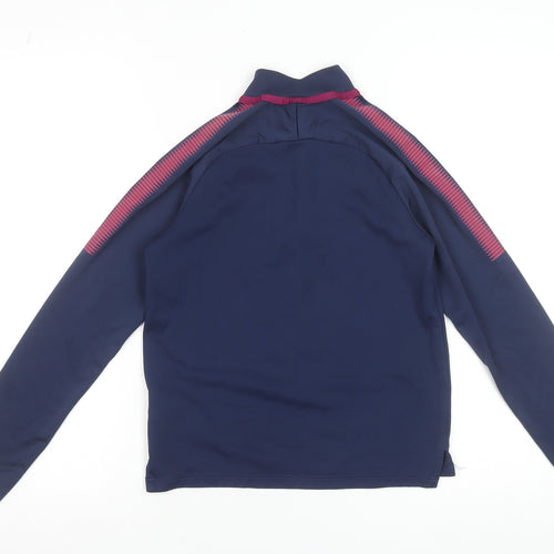 Nike Boys Blue Manchester City Dri-Fit 1/4 Zip Football Track Jacket 10-12 Years