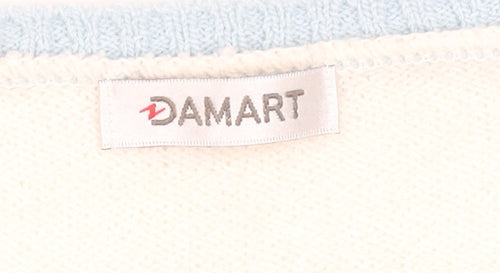 Damart Women’s Blue Geometric Knit Short Sleeve T-Shirt Size L