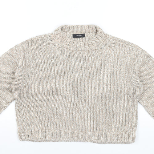 Marks and Spencer Autograph Women’s Beige High Neck Pullover Jumper Size 8