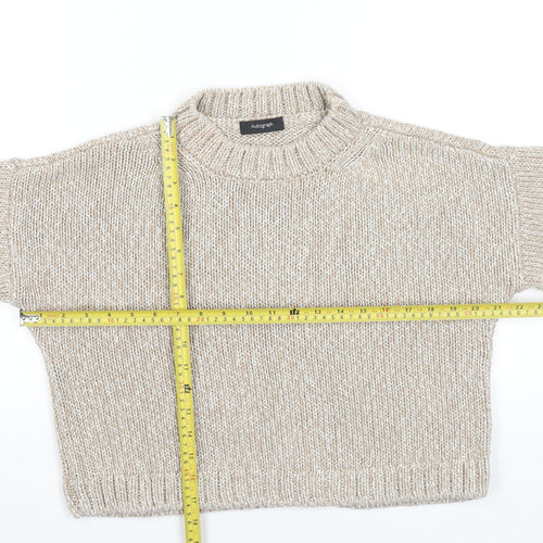 Marks and Spencer Autograph Women’s Beige High Neck Pullover Jumper Size 8