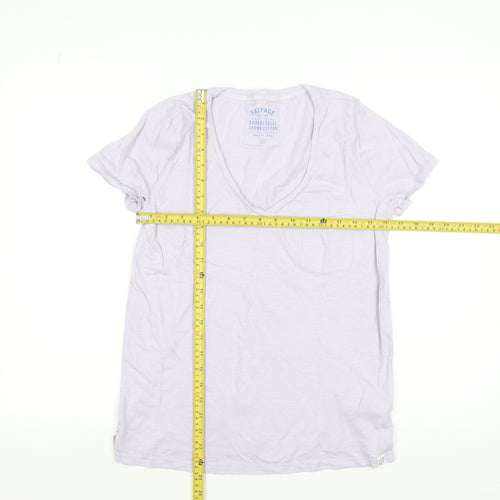 FatFace Women's Purple V-Neck Short Sleeve Cotton T-Shirt Size 6