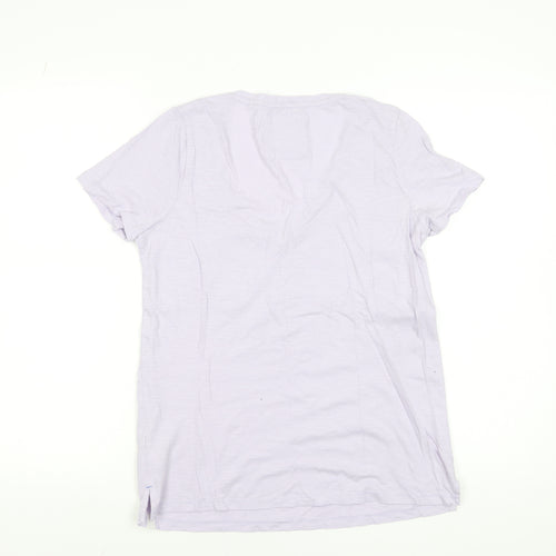FatFace Women's Purple V-Neck Short Sleeve Cotton T-Shirt Size 6