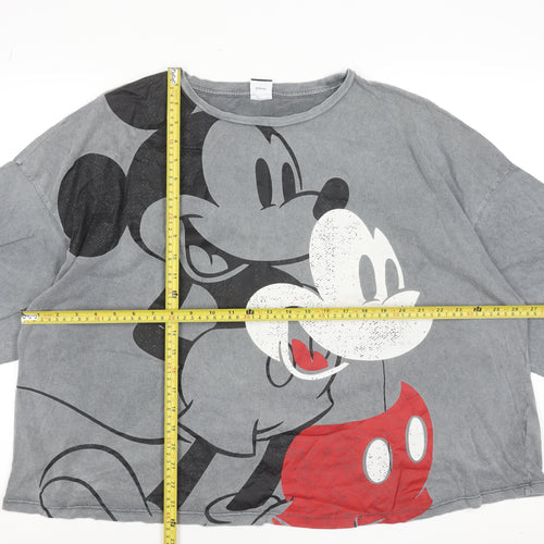 Disney at George Women’s Grey Mickey Mouse Cotton T-Shirt Size 20