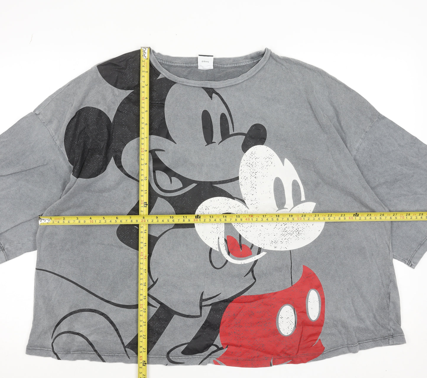 Disney at George Women’s Grey Mickey Mouse Cotton T-Shirt Size 20
