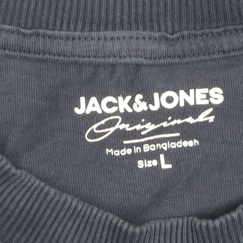 Jack & Jones Men's Blue Pesaro Graphic Print T-Shirt Size L