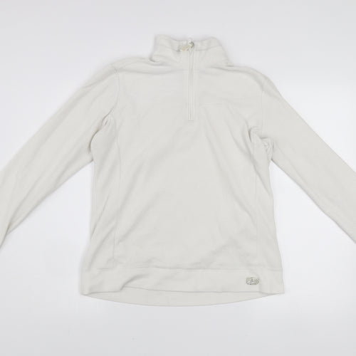 Champion Womens White Fleece 1/4 Zip Pullover Sweatshirt M Easy Fit
