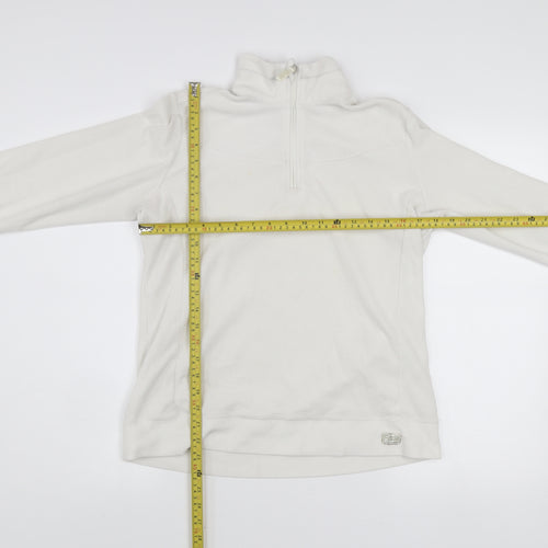 Champion Womens White Fleece 1/4 Zip Pullover Sweatshirt M Easy Fit