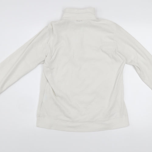 Champion Womens White Fleece 1/4 Zip Pullover Sweatshirt M Easy Fit