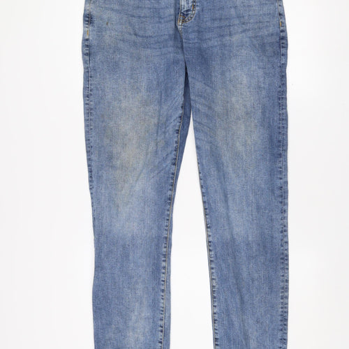 Easy Slim Fit Blue Denim Jeans Men 36L Classic Mid Wash Cotton