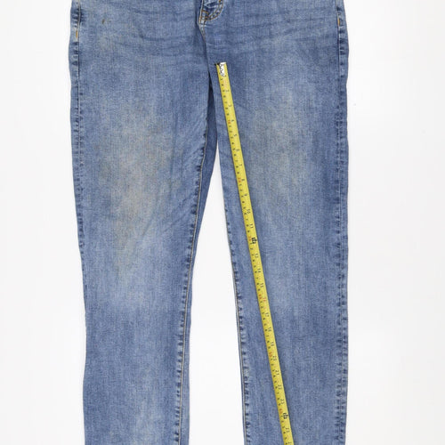 Easy Slim Fit Blue Denim Jeans Men 36L Classic Mid Wash Cotton