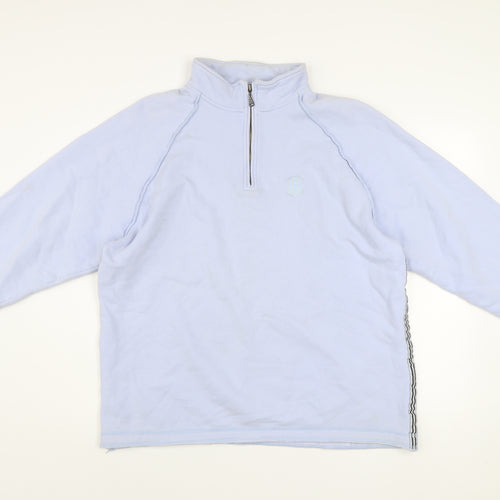 Crew Clothing Men’s Blue 1/2 Zip Cotton Sweatshirt Size L