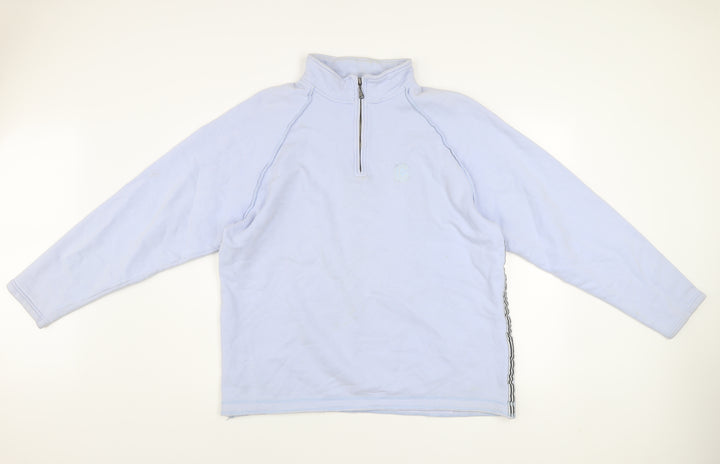 Crew Clothing Men’s Blue 1/2 Zip Cotton Sweatshirt Size L