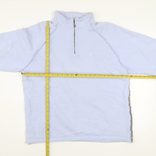 Crew Clothing Men’s Blue 1/2 Zip Cotton Sweatshirt Size L