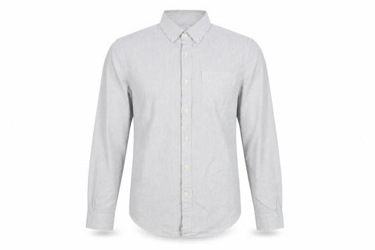 GAP Men's White Slim Fit Stretch Striped Long Sleeve Dress Shirt S