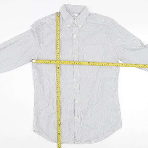 GAP Men's White Slim Fit Stretch Striped Long Sleeve Dress Shirt S