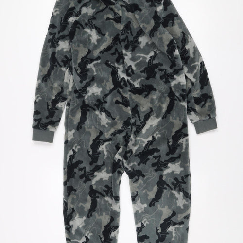 Next Boys Grey Camouflage Fortnite Fleece Onesie 11 Years Hooded Zip Winter Nightwear