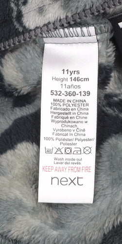 Next Boys Grey Camouflage Fortnite Fleece Onesie 11 Years Hooded Zip Winter Nightwear