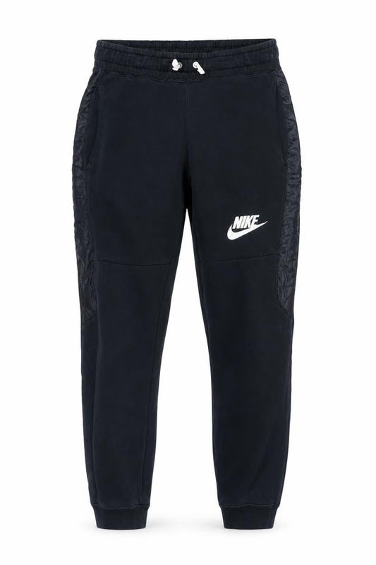 Front view of Nike Men's Black Small Jogger Sweatpants with Side Panels
