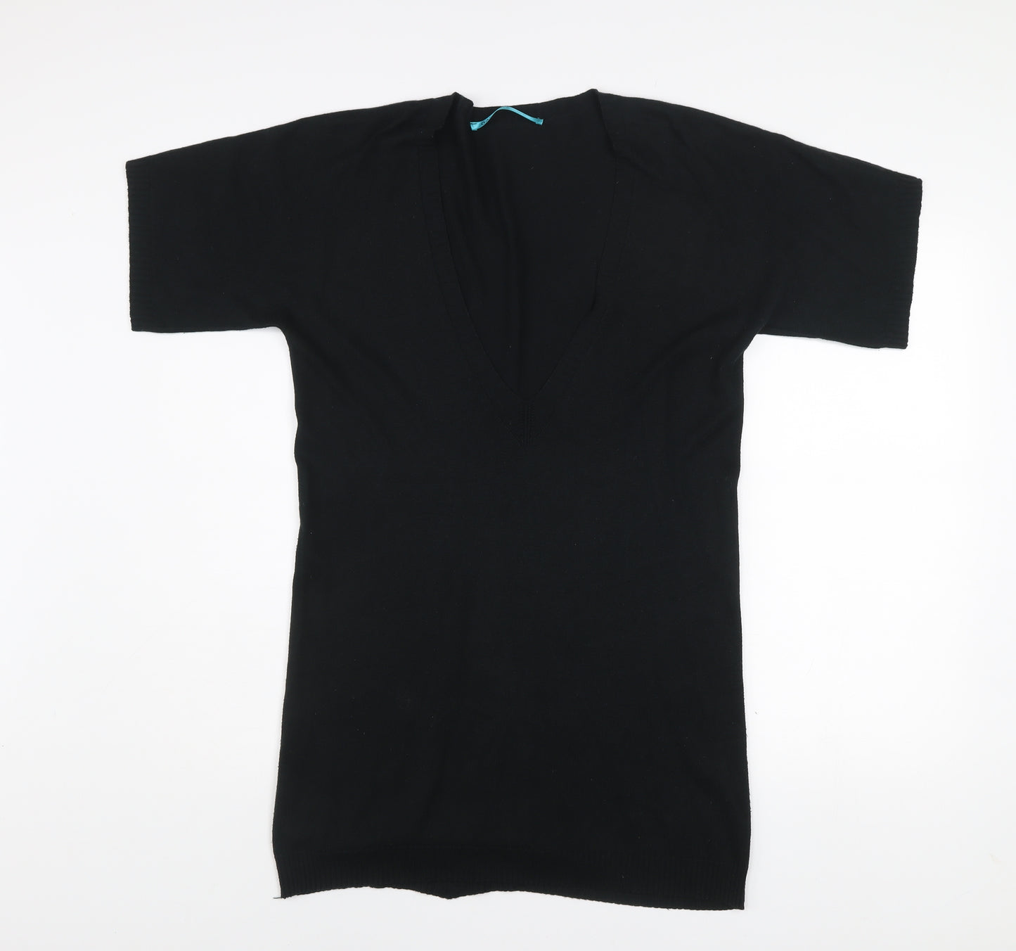 Oasis Women's Black Size 12 V-Neck Knit Bodycon Dress