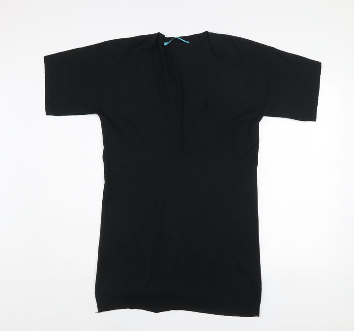 Oasis Women's Black Size 12 V-Neck Knit Bodycon Dress