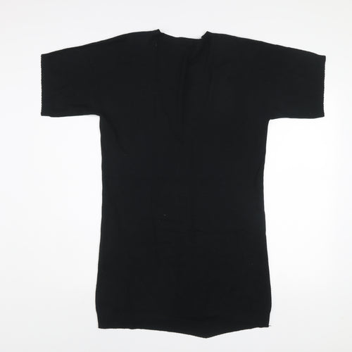 Oasis Women's Black Size 12 V-Neck Knit Bodycon Dress