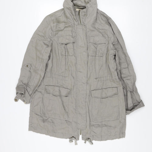 Marks and Spencer Women’s Grey Linen Parka Jacket Size 12