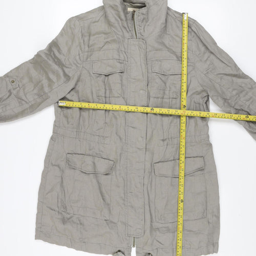 Marks and Spencer Women’s Grey Linen Parka Jacket Size 12