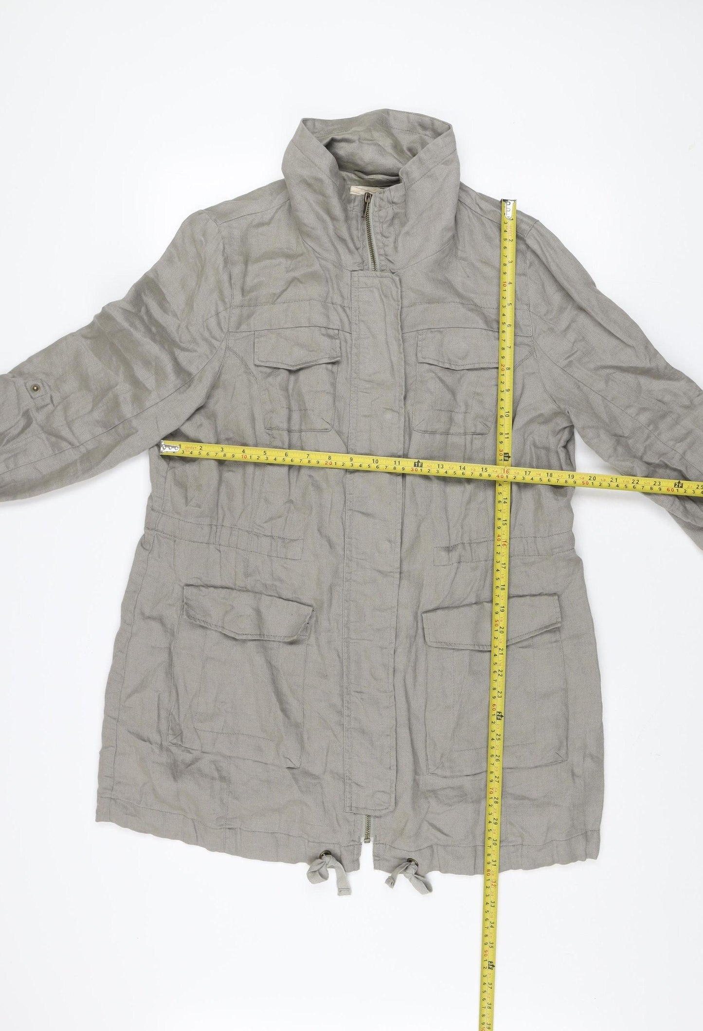 Marks and Spencer Women’s Grey Linen Parka Jacket Size 12