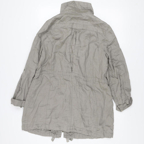 Marks and Spencer Women’s Grey Linen Parka Jacket Size 12