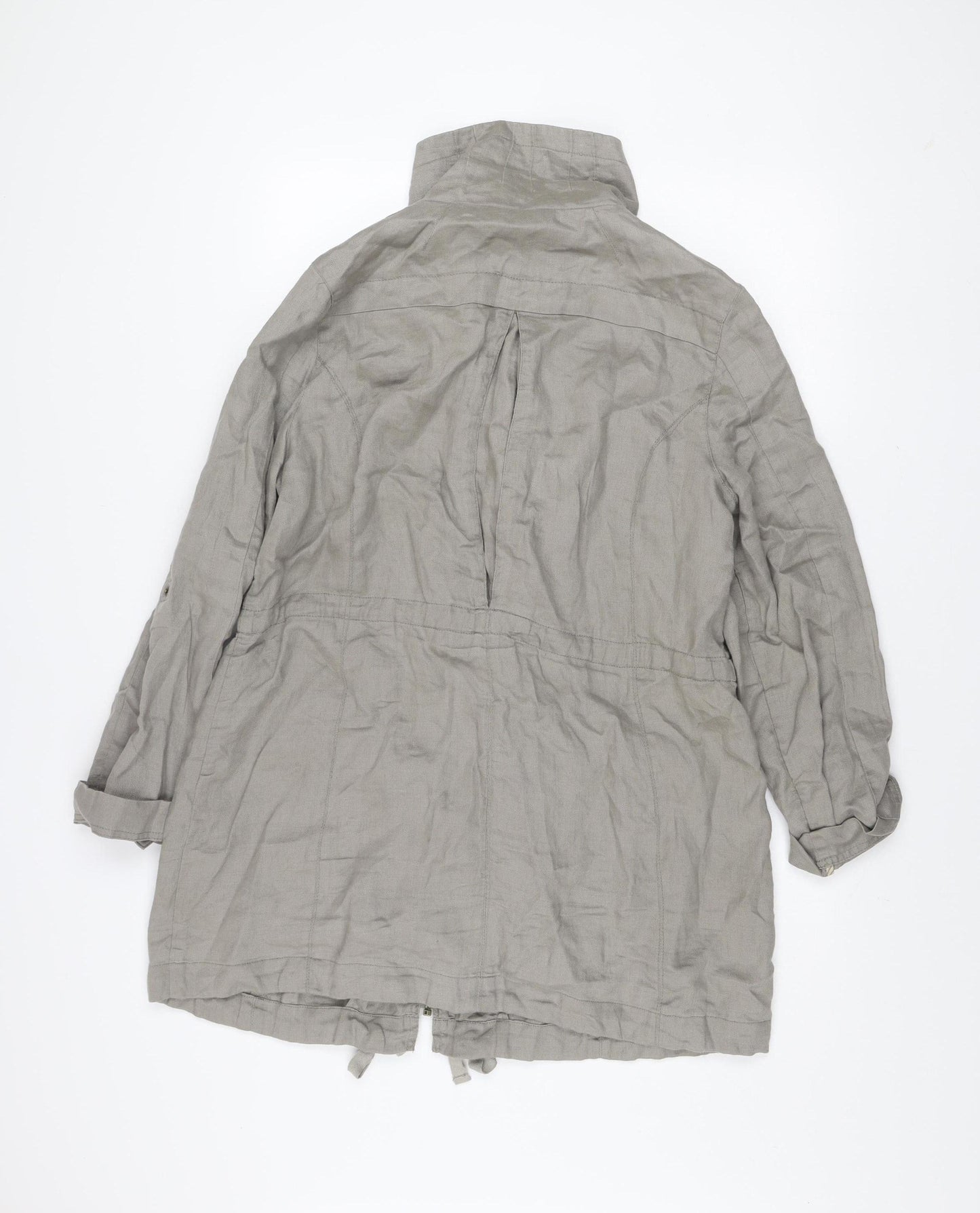 Marks and Spencer Women’s Grey Linen Parka Jacket Size 12