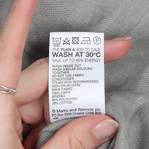Marks and Spencer Women’s Grey Linen Parka Jacket Size 12