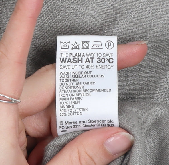 Marks and Spencer Women’s Grey Linen Parka Jacket Size 12