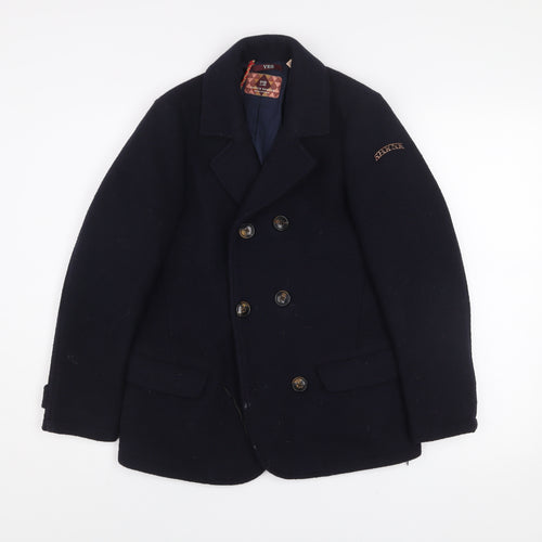 Scotch Shrunk Women's Blue Wool Pea Coat Size 12 Lined Classic Style