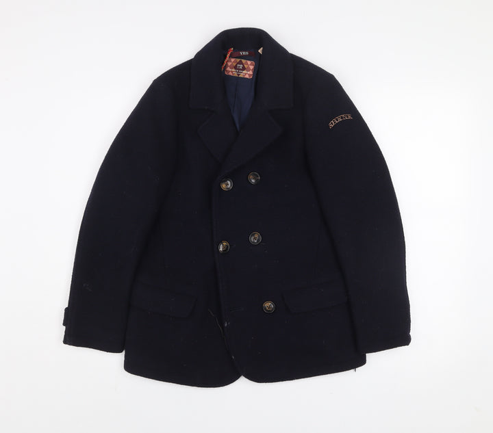 Scotch Shrunk Women's Blue Wool Pea Coat Size 12 Lined Classic Style