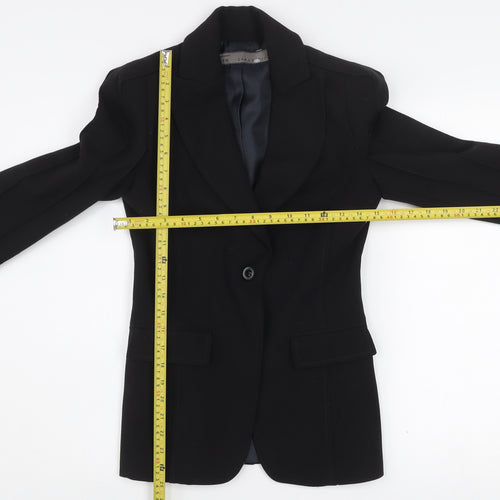 Zara Basic Women's Black Tailored One-Button Blazer Size S