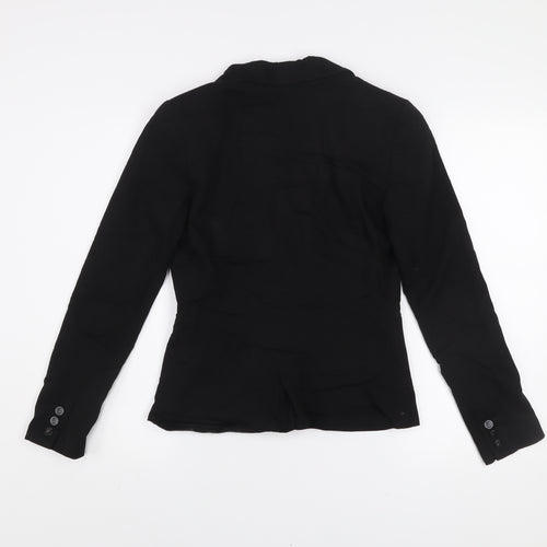 Bershka Women Black Slim Fit One-Button Blazer Jacket Size S