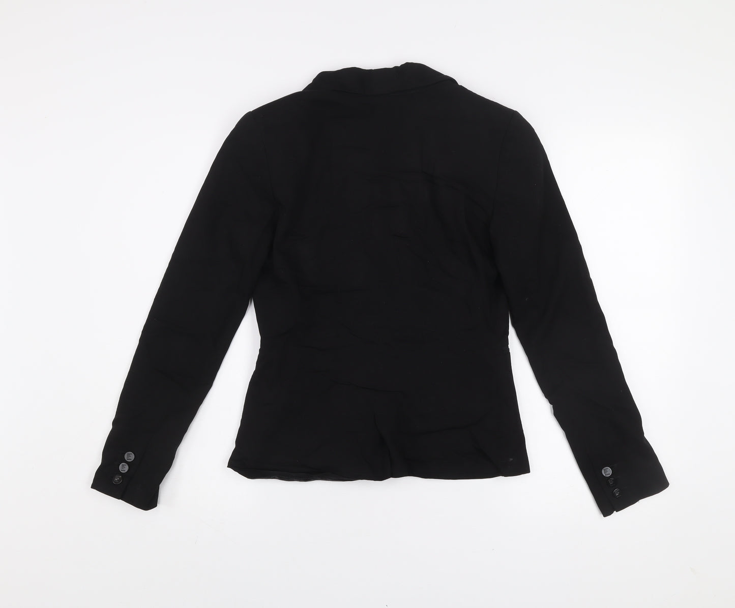 Bershka Women Black Slim Fit One-Button Blazer Jacket Size S