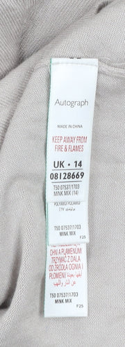 Marks and Spencer Women’s Beige Lace Trim Pullover Jumper UK 14