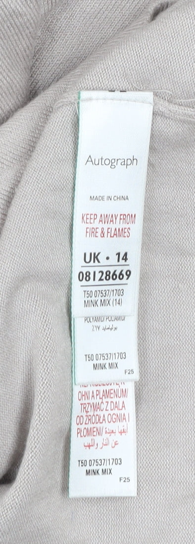 Marks and Spencer Women’s Beige Lace Trim Pullover Jumper UK 14